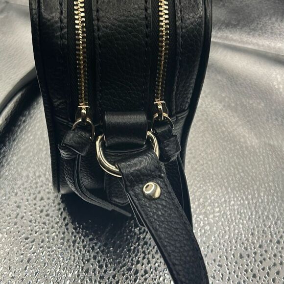 Kate Spade Pyper Mulberry Street Crossbody Bag Black Pebbled Leather Double Zip - Picture 9 of 10